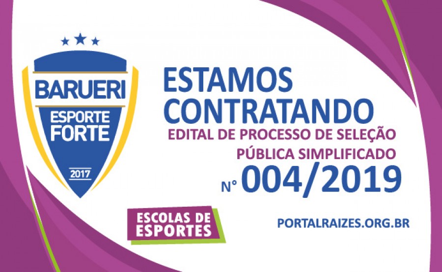 Edital de Seleção Pública 04/2019 – Programa Barueri Esporte Forte